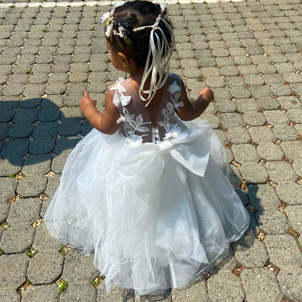 Flower girl dress from Etsy. Sized for 12 month old.